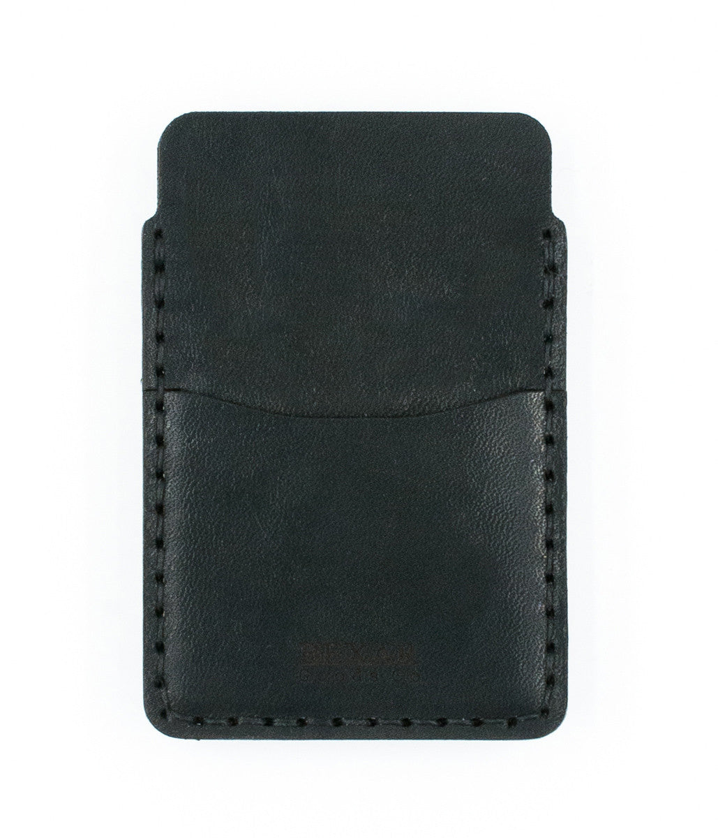 black leather card sleeve with outer sleeve wallet