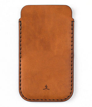  brown leather phone sleeve 