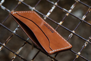 Slim Wallet Buck Brown White Thread