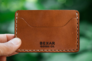 Slim Wallet Buck Brown White Thread