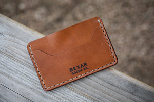 Slim Wallet Buck Brown White Thread