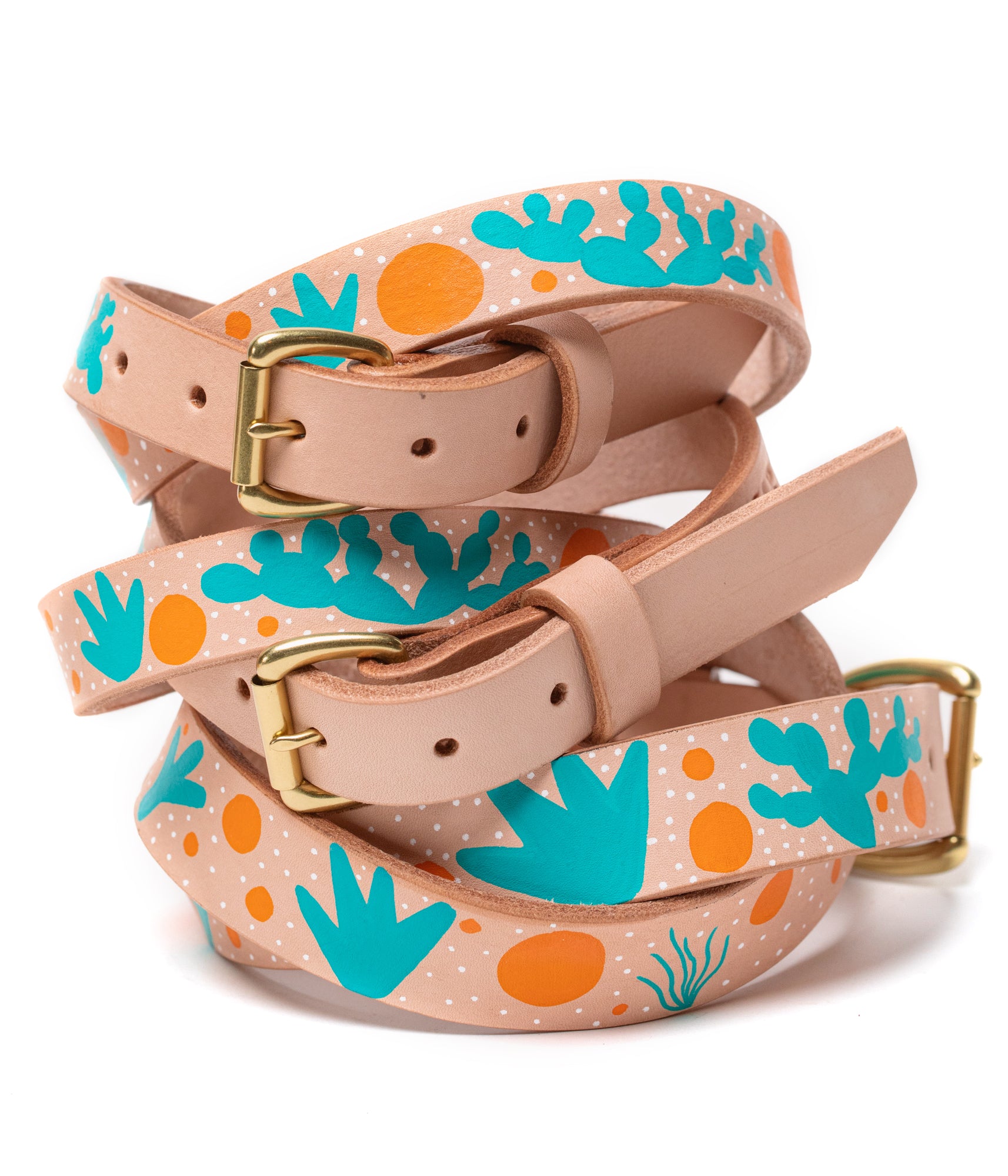 Keeper Brass Belt 1.25" Hand painted Bexar Goods Co.