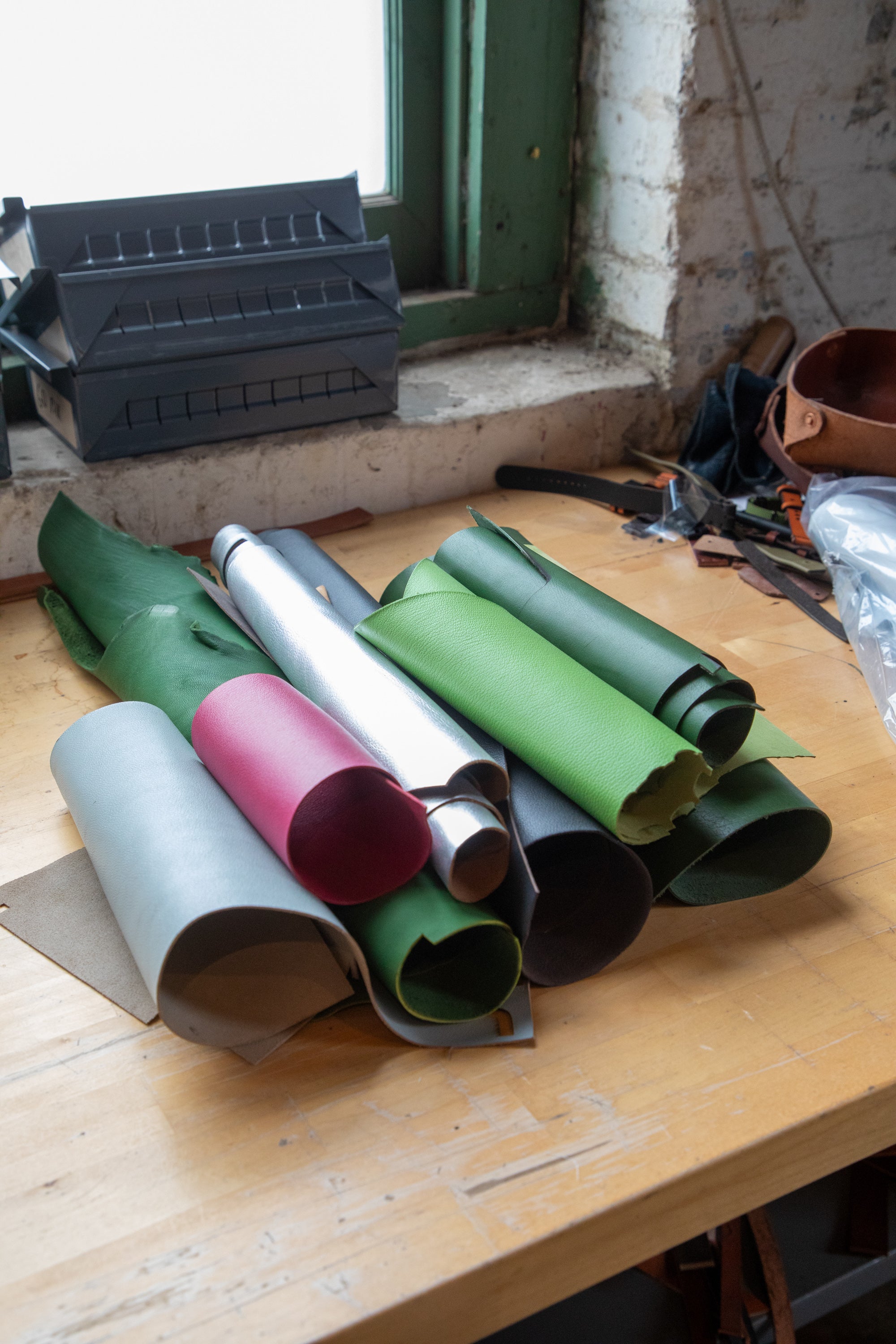 Lot #36 Goat Skin Leather Rolls
