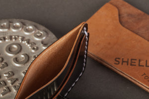 Slim Wallet // Black Cordovan // White Thread