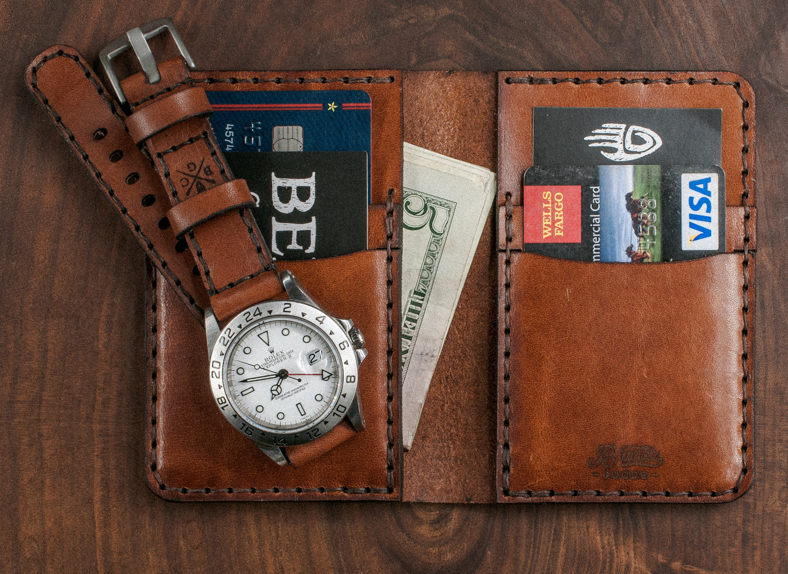 Vertical Card Wallet with Money Clip