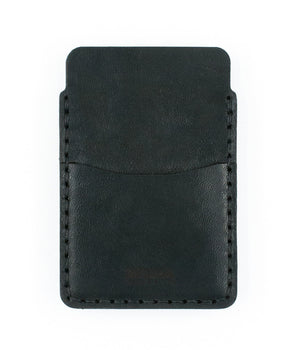 black leather card sleeve with outer sleeve wallet