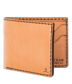 russet brown color leather wallet with four card pockets