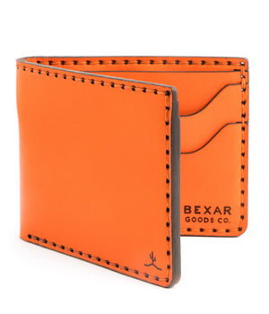 Orange four pocket bifold wallet