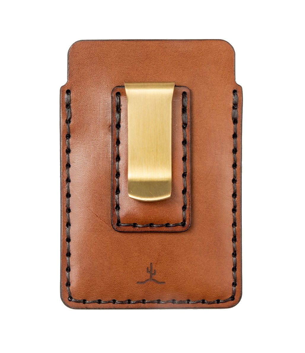 Wide Leather Money Clip Wallet