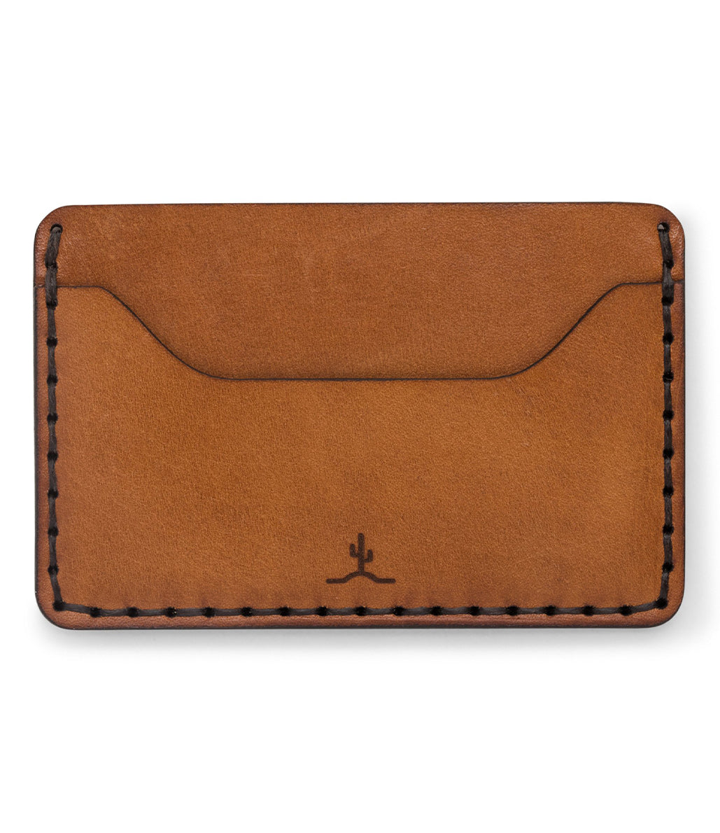 Buck brown leather 2 pocket wallet with center divider